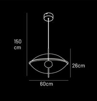 Carina Single Flattened Transparent Acrylic Gold Pendant Light 60 Cm - Heka Lighting & Trading Limited