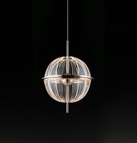 Carina Single Transparent Acrylic Gold Pendant Light Chandelier 30 Cm - Heka Lighting & Trading Limited