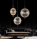 Carina Single Transparent Acrylic Gold Pendant Light Chandelier 30 Cm - Heka Lighting & Trading Limited