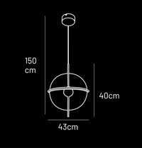 Carina Single Transparent Acrylic Gold Pendant Light Chandelier 40 Cm - Heka Lighting & Trading Limited