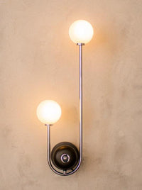 Celsus Soft Two Glass U Model Matte Chrome Wall Sconce - Heka Lighting & Trading Limited