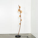 Labranda 6 Honey Glass Brown Leather Floor Lamp