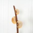 Labranda 6 Honey Glass Brown Leather Floor Lamp