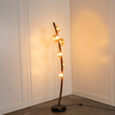Labranda 6 Honey Glass Brown Leather Floor Lamp