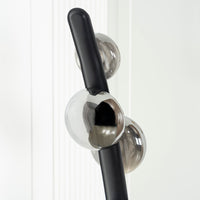 Labranda 6 Smoked Glass Black Leather Floor Lamp