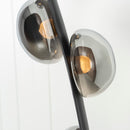 Labranda 6 Smoked Glass Black Leather Floor Lamp