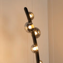 Labranda 6 Smoked Glass Black Leather Floor Lamp