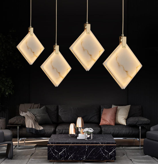 Duha Square Marble Led Pendant Light Chandelier 25 Cm