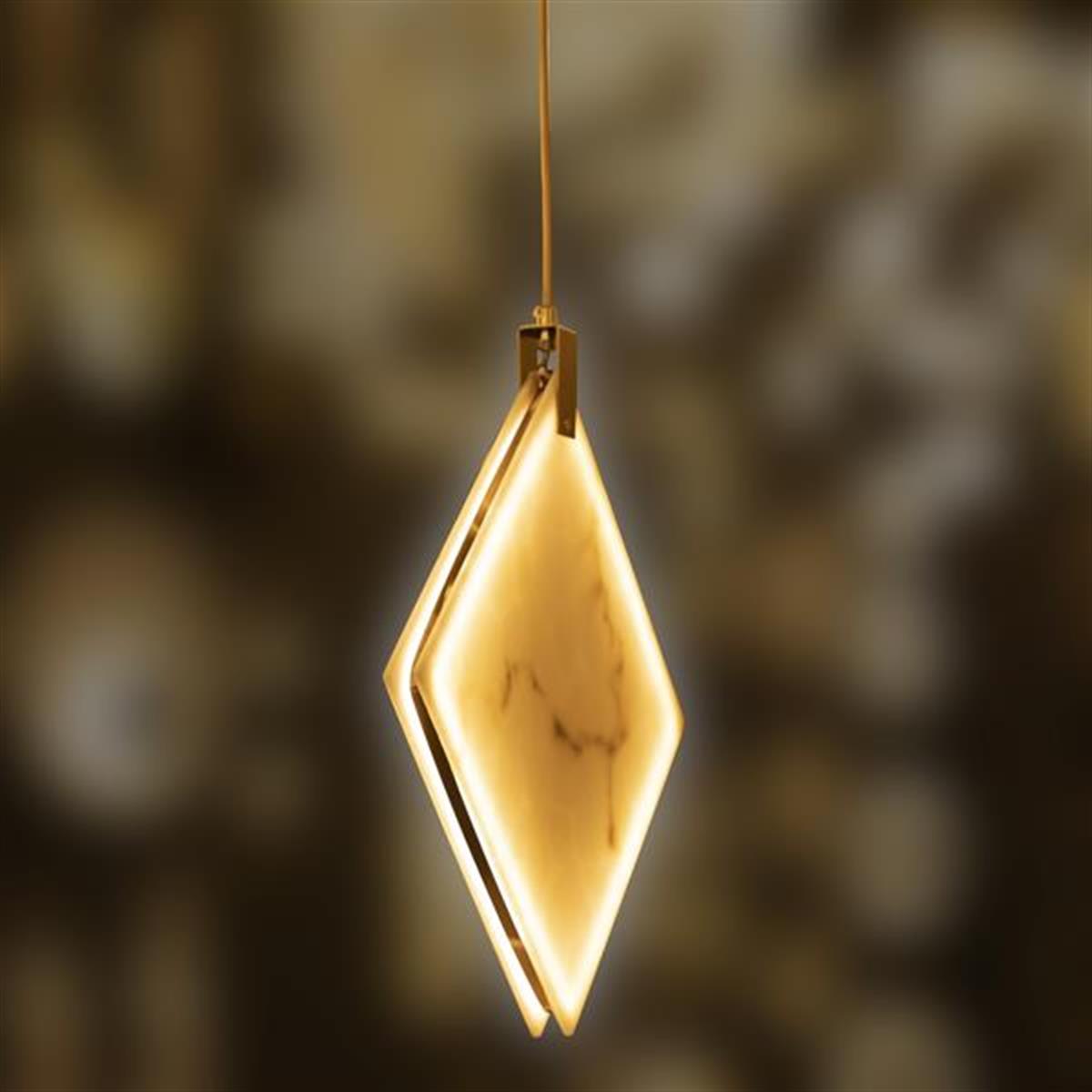 Duha Square Marble Led Pendant Light Chandelier 40 Cm - Heka Lighting & Trading Limited