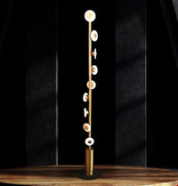 Efes Helezon Marble Brushed Brass Floor Lamp - Heka Lighting & Trading Limited