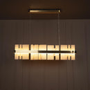 Ekho Marble Brushed Brass Dining Table Top Pendant Light Chandelier 120 Cm - Heka Lighting & Trading Limited