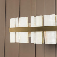 Ekho Marble Brushed Brass Dining Table Top Pendant Light Chandelier 120 Cm - Heka Lighting & Trading Limited