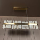 Ekho Marble Brushed Brass Dining Table Top Pendant Light Chandelier 120 Cm - Heka Lighting & Trading Limited