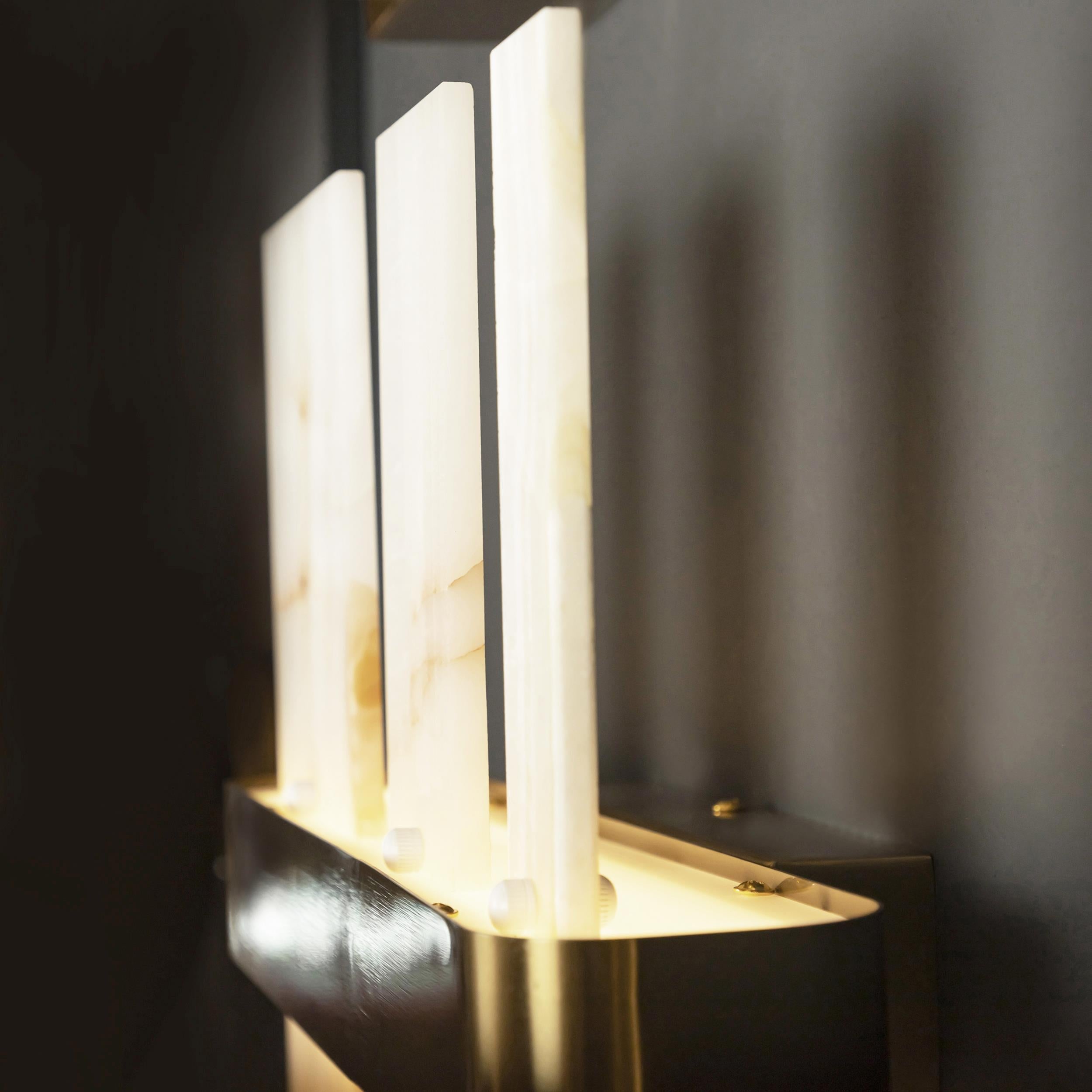 Ekho Marble Brushed Brass Led Wall Sconce - Heka Lighting & Trading Limited
