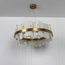 Ekho Marble Brushed Brass Pendant Light Chandelier 80 Cm - Heka Lighting & Trading Limited