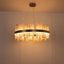 Ekho Marble Brushed Brass Pendant Light Chandelier 80 Cm - Heka Lighting & Trading Limited