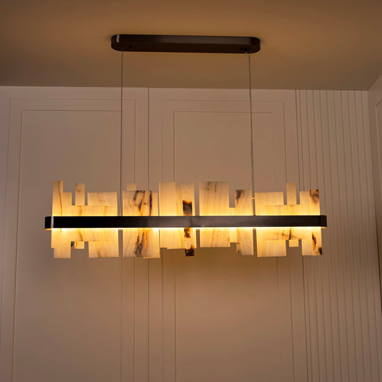 Ekho Marble Platinum Dining Table Pendant Light Chandelier 120 Cm