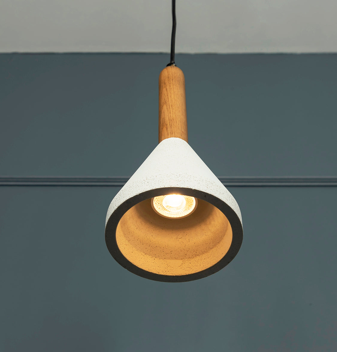 Bono Wenge White Wood Concrete Gu10 Pendant Light Chandelier - Heka Lighting & Trading Limited