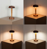 Portobello Wenge Rechargeable Touch Wood Table Lamp - Heka Lighting & Trading Limited