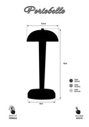 Portobello Wenge Rechargeable Touch Wood Table Lamp - Heka Lighting & Trading Limited