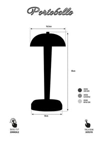 Portobello Wenge Rechargeable Touch Wood Table Lamp - Heka Lighting & Trading Limited