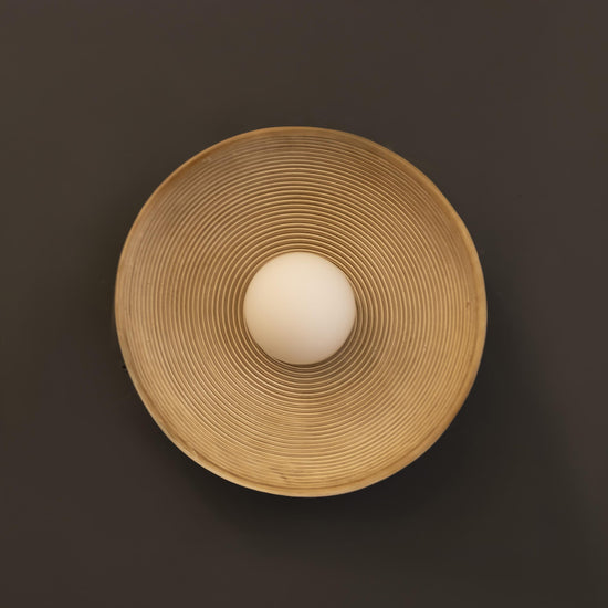 Flora Brown Ceramic Opal Glass Wall Sconce 26 Cm