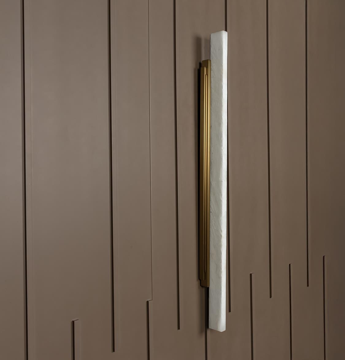 Gabon Marble Brushed Brass Wall Sconce 128 Cm - Heka Lighting & Trading Limited