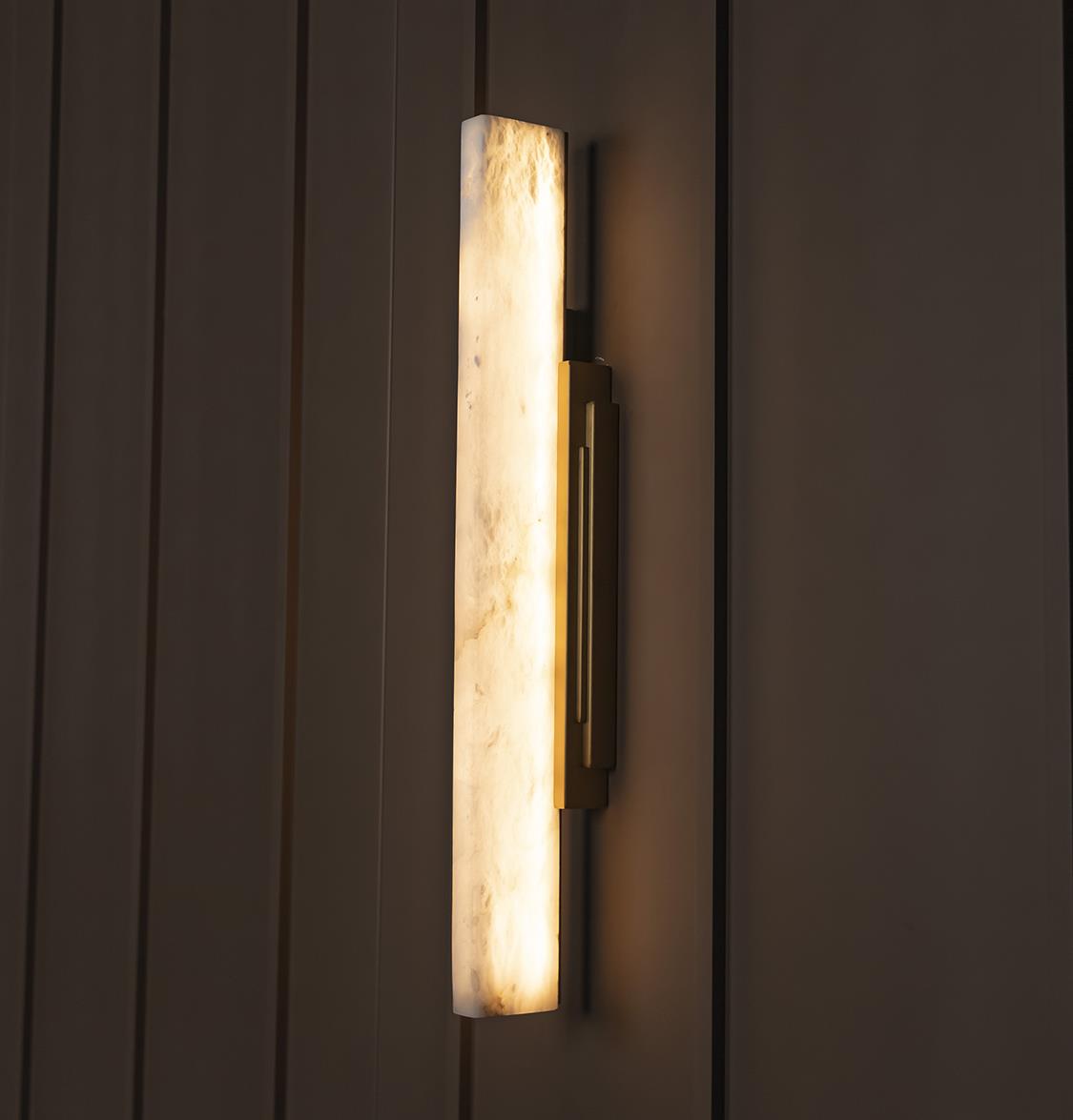 Gabon Marble Brushed Brass Wall Sconce 66 Cm - Heka Lighting & Trading Limited