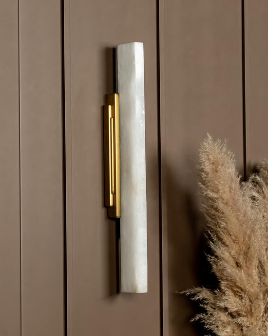 Gabon Marble Brushed Brass Wall Sconce 66 Cm