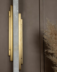 Gabon Marble Brushed Brass Wall Sconce 66 Cm - Heka Lighting & Trading Limited