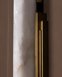 Gabon Marble Brushed Brass Wall Sconce 66 Cm - Heka Lighting & Trading Limited