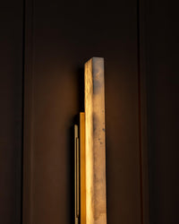 Gabon Marble Brushed Brass Wall Sconce 66 Cm - Heka Lighting & Trading Limited