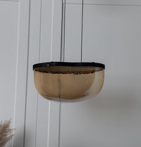 Gambia Honey Glass Black Pendant Light Chandelier 30 Cm - Heka Lighting & Trading Limited