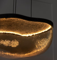 Gambia Honey Glass Black Pendant Light Chandelier 30 Cm - Heka Lighting & Trading Limited