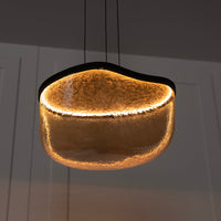 Gambia Honey Glass Black Pendant Light Chandelier 36 Cm - Heka Lighting & Trading Limited