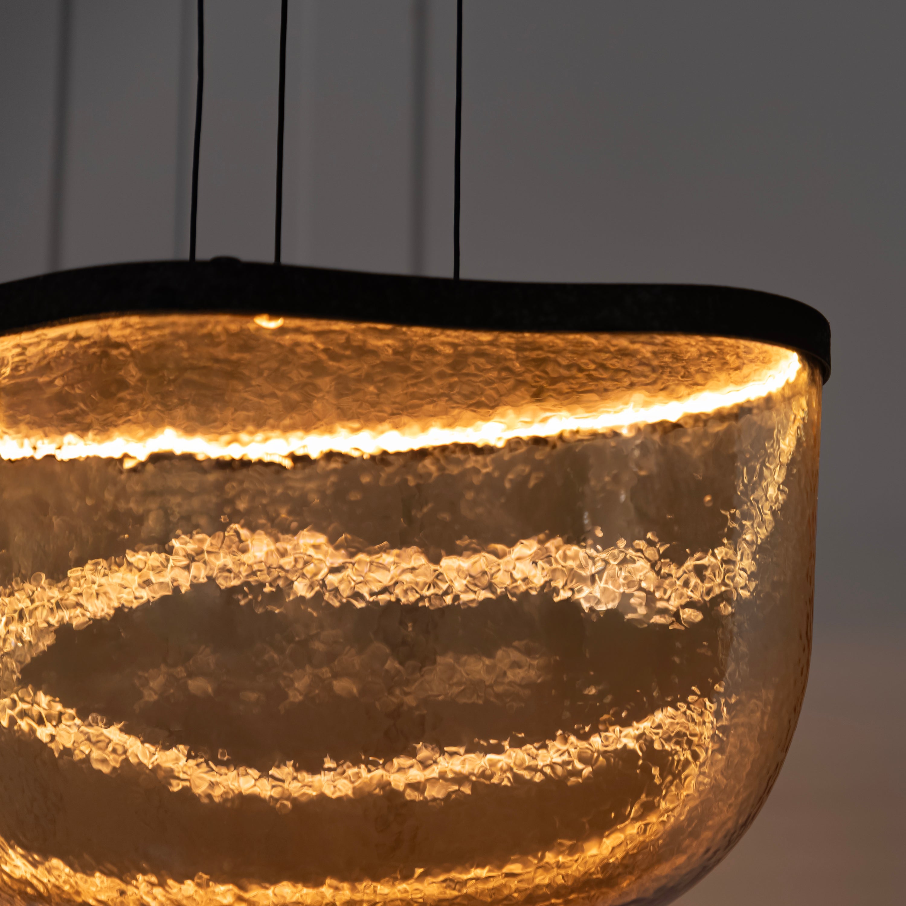 Gambia Honey Glass Black Pendant Light Chandelier 36 Cm - Heka Lighting & Trading Limited