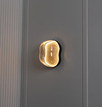 Gambia Honey Glass Black Wall Sconce 36 Cm - Heka Lighting & Trading Limited