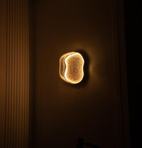Gambia Honey Glass Black Wall Sconce 36 Cm - Heka Lighting & Trading Limited