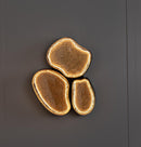 Gambia Three Honey Glass Black Wall Sconce 55 Cm - Heka Lighting & Trading Limited