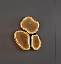 Gambia Three Honey Glass Black Wall Sconce 55 Cm - Heka Lighting & Trading Limited