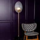 Gana Two White Frosted Glass Brushed Brass Floor Lamp - Heka Lighting & Trading Limited