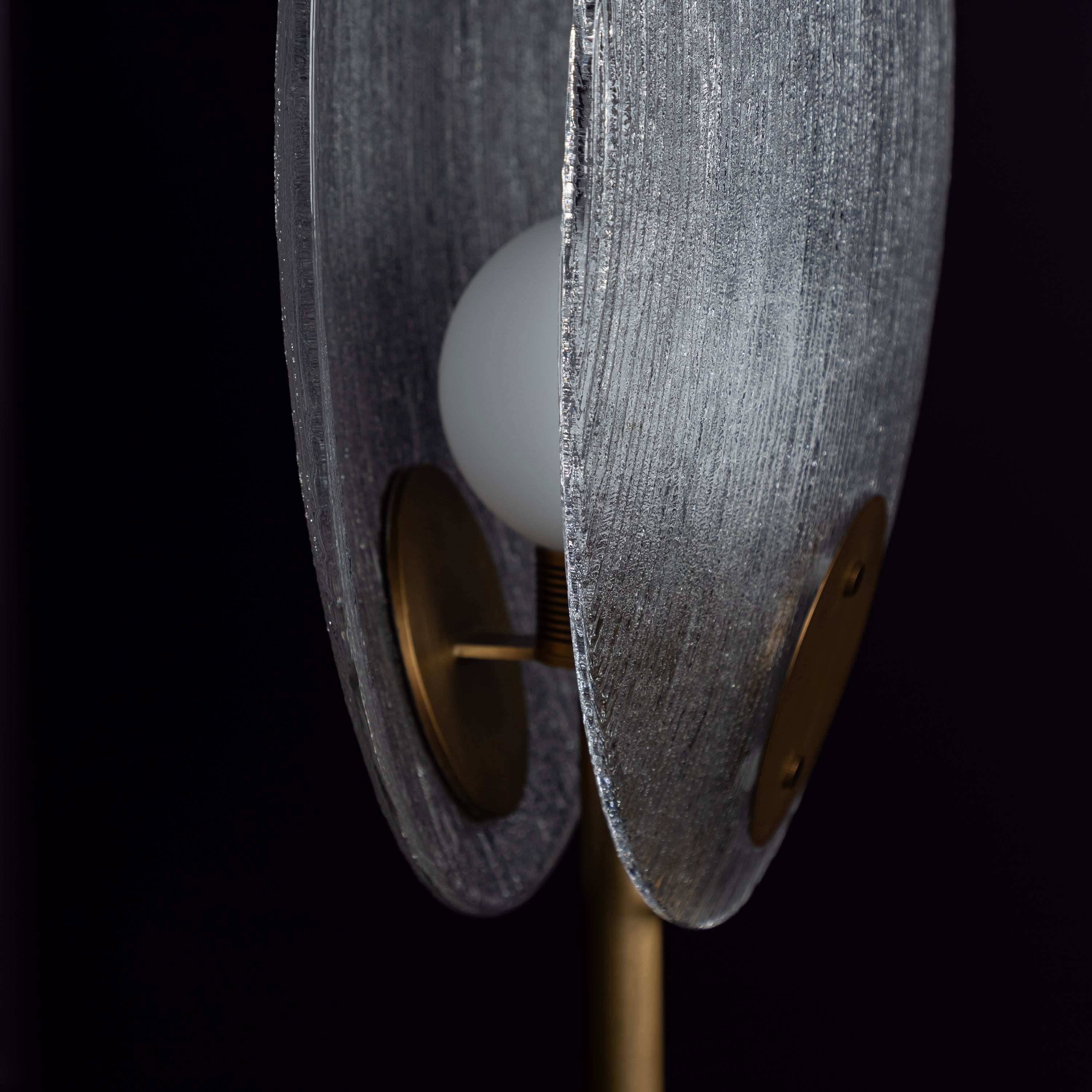 Gana Two White Frosted Glass Brushed Brass Floor Lamp - Heka Lighting & Trading Limited