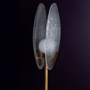 Gana Two White Frosted Glass Brushed Brass Floor Lamp - Heka Lighting & Trading Limited