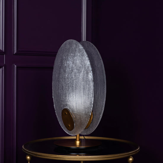 Gana White Frosted Glass Brushed Brass Table Lamp
