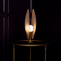Gana White Frosted Glass Brushed Brass Table Lamp - Heka Lighting & Trading Limited