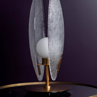 Gana White Frosted Glass Brushed Brass Table Lamp - Heka Lighting & Trading Limited