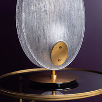 Gana White Frosted Glass Brushed Brass Table Lamp - Heka Lighting & Trading Limited