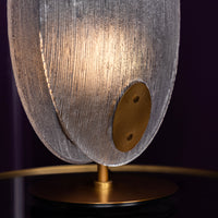 Gana White Frosted Glass Brushed Brass Table Lamp - Heka Lighting & Trading Limited