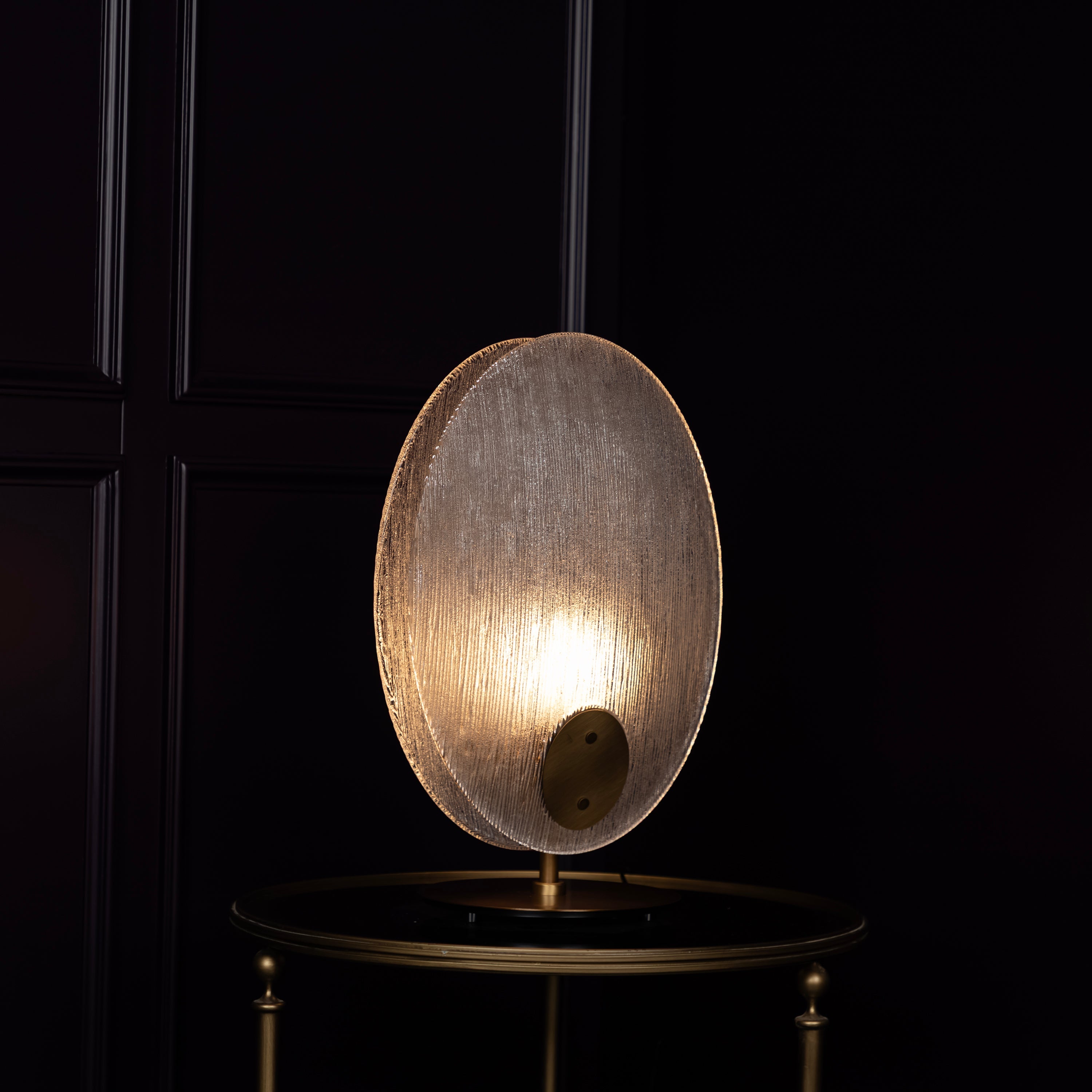 Gana White Frosted Glass Brushed Brass Table Lamp - Heka Lighting & Trading Limited