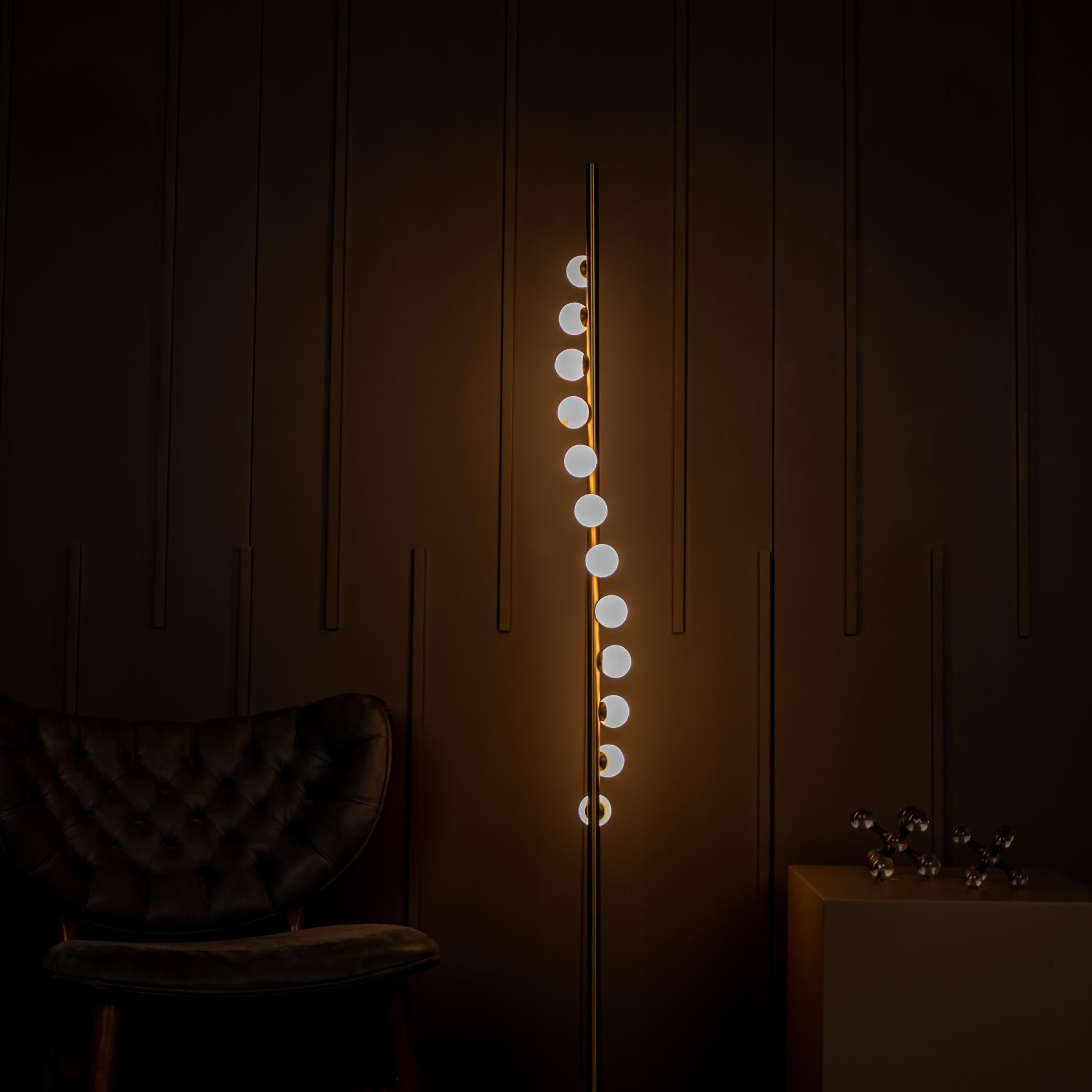 Gine Marble Bulk Brushed Brass Floor Lamp - Heka Lighting & Trading Limited